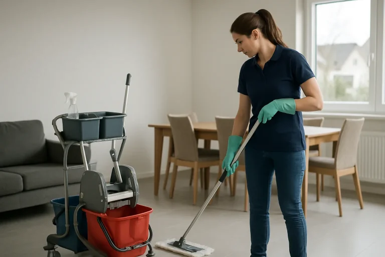 Technicien de nettoyage en train de désinfecter un appartement à SARRY.