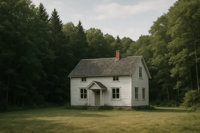 Maison de campagne isolée près de Sainte-Menehould, entourée de forêt dense